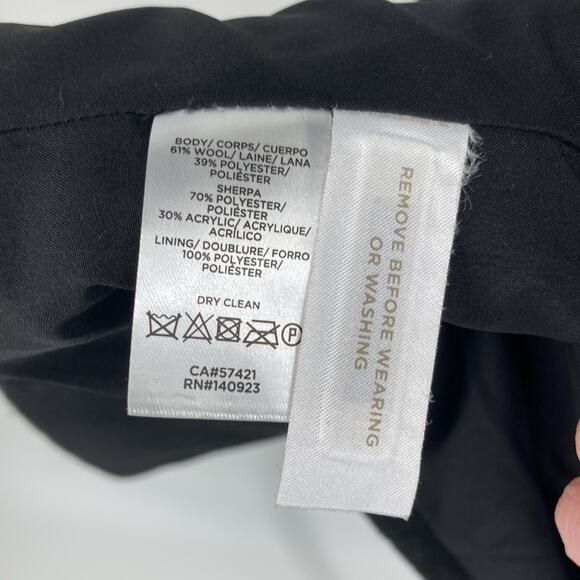 Ann Taylor LOFT Womens Black Wool Moto Zip Front Winter Coat Size Small - Picture 9 of 14